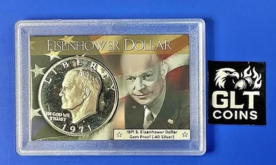 1971-S Ike Dollar Gem Proof – 40% Silver Coin Presented in Whitman Display Case - Image 1 of 4