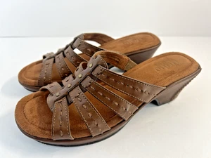 Rialto Berle sandali comodi con borchie donna taglia 6,5 slip on punta aperta marrone - Foto 1 di 10