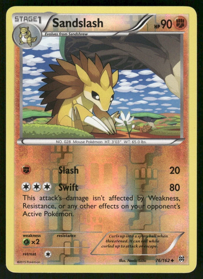 2015 Lightly Played Pokemon Sandslash 76/162 BREAKthrough - Image 1 of 3