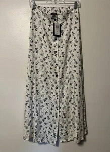 Hot Topic Champiñón Mariposas Floral Falda Midi Mediana Botón Frontal Capricho - Imagen 1 de 12