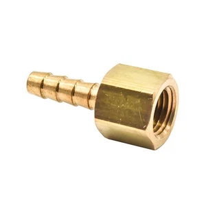 FF45 Brass Hose Fitting, Connector, 5/16 Inch Barb x 1/4 Inch Female NPT End (1) - Picture 1 of 5