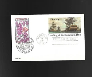 US and France FDC Postal Card -Landing of Rochambeau-Scott UX84 - Picture 1 of 1