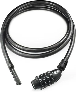 Straight Combo Bike Lock Cable 3/8" 5FT Resettable Anti-Theft - Picture 1 of 7