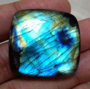 74.90 Ct Natural Labradorite Square Cab Multi Flash Designer Superb Quality Gems - Picture 1 of 8