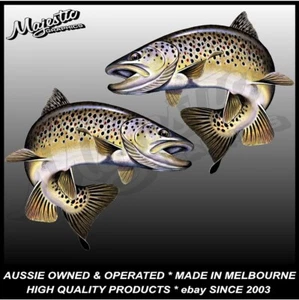 BROWN TROUT - 250mm x 220mm - MIRRORED PAIR - BOAT DECALS - Picture 1 of 2