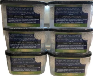 6 Charcoal Moisture Eliminators Absorbant Self Contain Unit Traps Odors - Picture 1 of 4
