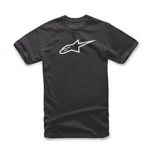 Alpinestars T-shirt Short Sleeved Mens Cotton Ageless Classic Black White - Picture 1 of 1