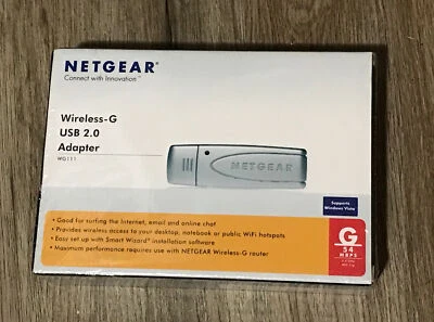 NETGEAR  54 MBPS WIRELESS-G USB 2.0 Mobile Access ADAPTER  WG111 - Image 1 of 2
