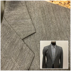 40R John Alexander Blazer Suit Coat Sport Jacket Men gray black blue self pen s - Picture 1 of 10