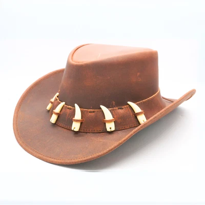 Resistance Australian Leather Hat with Crocodile Band Teeth - Dundee Style - Image 1 of 3
