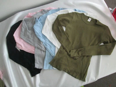 Junior Girls shirt long sleeve thermal waffle small medium large XL 2X New - Image 1 of 4