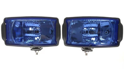 2x Blau Fernscheinwerfer mit Positionslicht H3 Zusatzscheinwerfer 12V 24V LKW - Bild 1 von 4