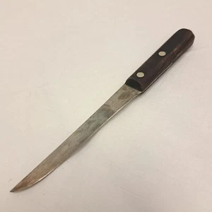 VINTAGE 6" BLADE BONING KNIFE~DEXTER RUSSELL #1376R~ WOOD HANDLE RIVETED - Picture 1 of 7