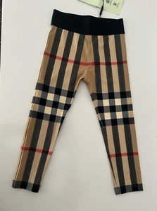 NWT Burberry Girls Archive Beige IP Chk Leggings 4Y US 8041035 - Picture 1 of 8