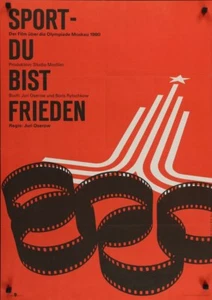 OH SPORT YOU ARE PEACE Alemán Oriental A1 póster de película MOSCÚ 1980 OLIMPICS CASI NUEVO - Imagen 1 de 1