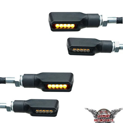 4x LED Miniblinker Motorrad Blinker Corner schwarz e-geprüft vorn hinten 2 Paar - Bild 1 von 4