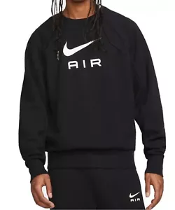 Sudadera Nike Air French Terry cuello redondo para hombre grande negra DQ4205-010 NUEVA - Imagen 1 de 2