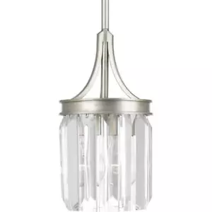 Progress Lighting Mini Pendant 6" 1-Light 100W Dimmable Silver w/ Clear Glass - Picture 1 of 8