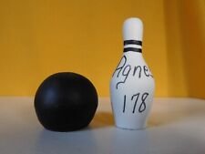 Vintage Porcelain Bowling Ball and Pin Salt Pepper Shakers Agnes 178