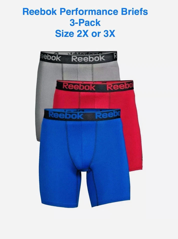 Reebok 3-Pack  Mens Pro Series Performance Boxer Brief Underwear 7.5" Length NIB - Image 1 of 1