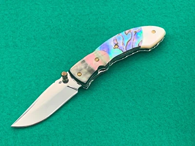 CUSTOM TAWEESAK KNIFE MOTHER OF PEARL / NONE BETTER MUSEUM QUALITY w/ CASE - Image 1 of 4
