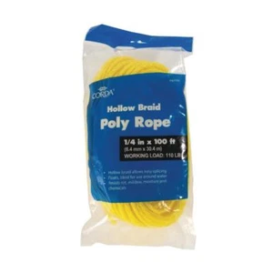 CORDA 1/4 in. x 100 ft. Hollow Braid Poly Rope - Picture 1 of 1