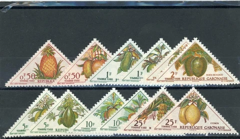 Gabon 1962 Fruit Scott# J34-45 Mint LH Cover