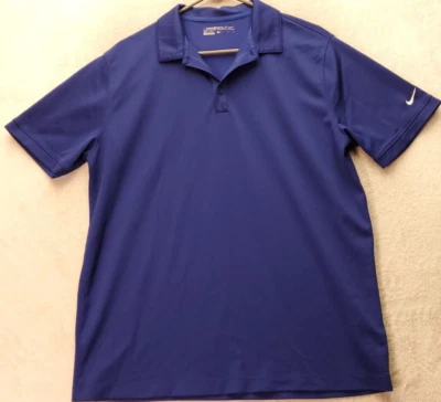 Camisa Polo Nike Para Hombre Grande Azul Poliéster Golf Rendimiento Dri Fit Logo Cuello Foto 1 de 4