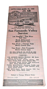 APRIL 1948 PACIFIC ELECTRIC LOS ANGELES SAN FERNANDO VALLEY PUBLIC TIMETABLE #12