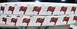 3/8" (1 yard) Buccaneers Grosgrain Ribbon Football Tampa Bay Team Sports - Picture 1 of 1