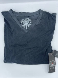 NEU T-Shirt Social Republic klassisch getragen V-Ausschnitt - Größe Medium - schwarz B102 - Bild 1 von 2