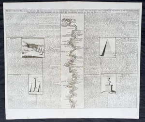 1719 Chatelain Large Antique Print of Egypt Pyramids, & Source of the Nile River - Picture 1 of 3