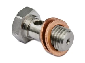 PrecisionGeek - Banjo Bolt M12 x 1.5mm - 2mm Restrict - Turbo Oil Feed - Picture 1 of 2
