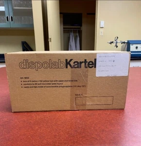 Dispolab Kartell: Box of 5 racks x 192 yellow tips with upper and lower lids - Picture 1 of 1