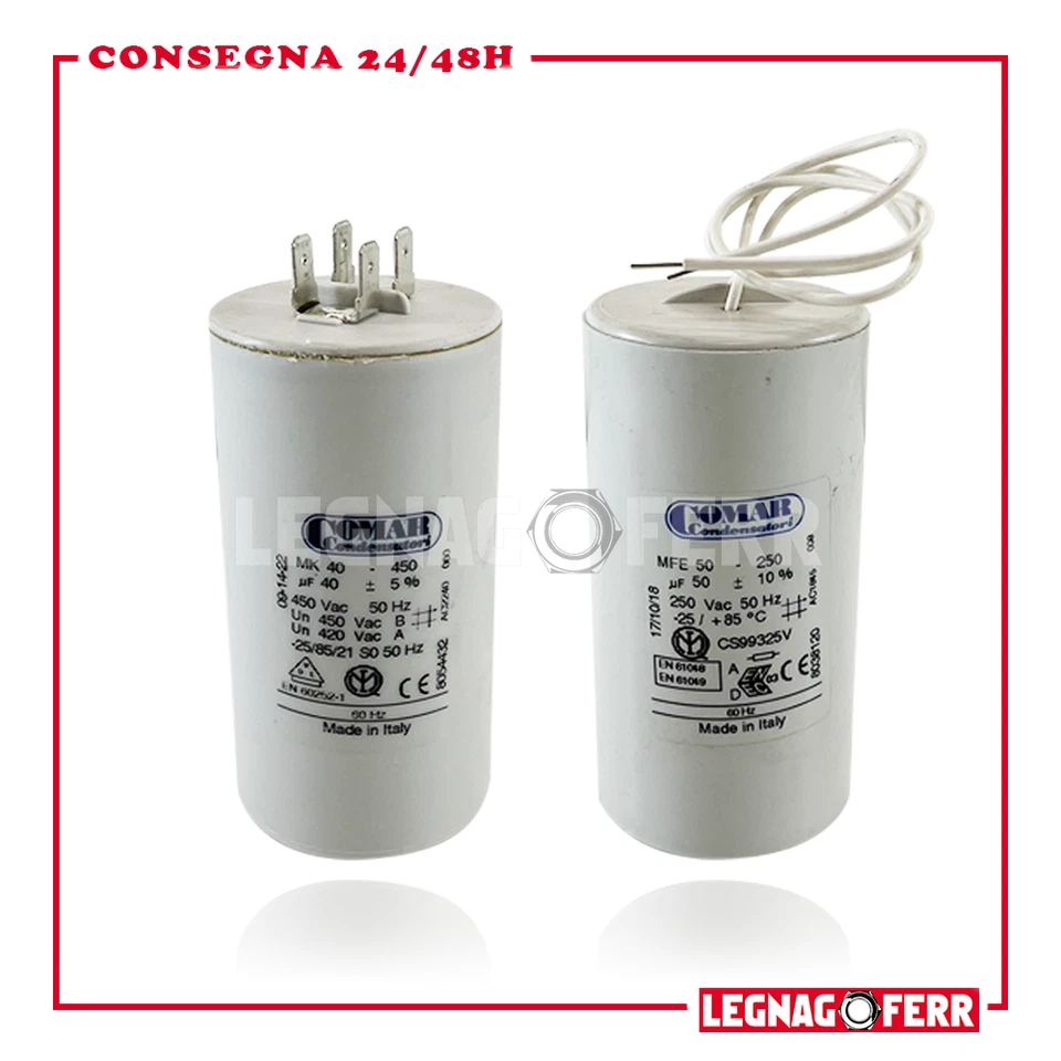 Condensatori per Applicazioni Motore Monofase e Trifase Comar - Immagine 1 di 1