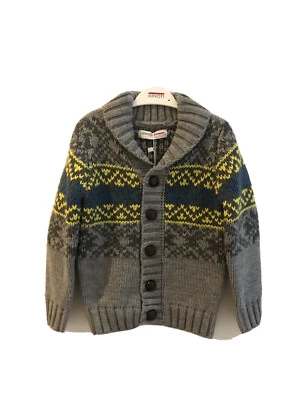 MINOTI CHUNKY ARGYLE KNIT CARDIGAN ** SIZES 3-4 Years to 7-8 Years **