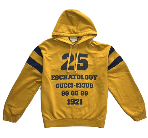 GUCCI 25 Felpa con cappuccio in cotone escatologia giallo