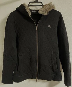 Parka con capucha de piel BURBERRY etiqueta negra usada de Japón - Imagen 1 de 6