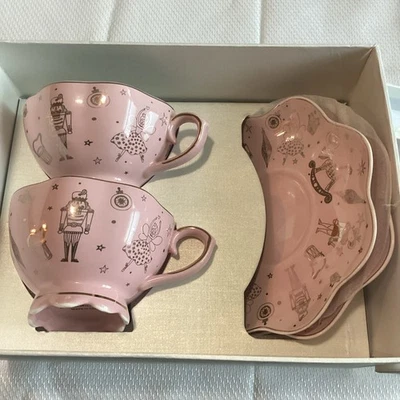 Taza de té Park Chateau CASCANUECES ROSA con caja de platillos set de regalo vacaciones de Navidad Foto 1 de 4