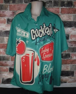HARDADDY VODKA COCKTAIL LOUNGE BLOODY MARY HAWAIIAN SHIRT MEN'S SIZE XXL L@@K - Picture 1 of 3