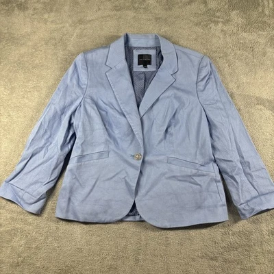 Blazer de negocios vintage para mujer The Limited mangas 3/4 azul claro talla grande Foto 1 de 4