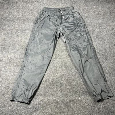 Vintage Nike Track Pants Mens XL Gray Nylon Warm Up Joggers Zip Ankle Swoosh 90s - Image 1 of 4