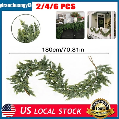 Guirnalda de cedro artificial 70" con 20 piñas artificiales 2 piezas Foto 1 de 4