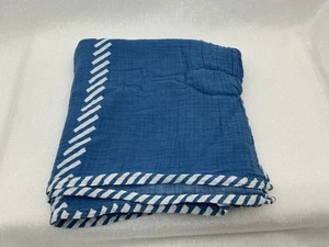 Cloud Island Blue & White Swaddle Blanket Cotton Muslin Target Lovey Security - Picture 1 of 17
