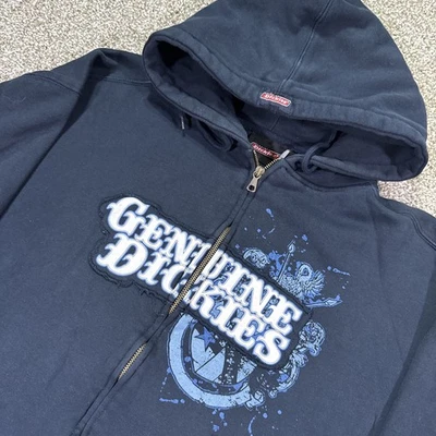 Grunge Y2k Patinador Dickies Estrellas Negro Cremallera Sudadera con Capucha Talla XL Deftones Envejecido Foto 1 de 4