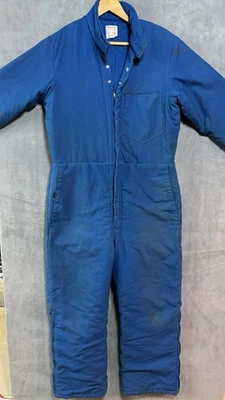Vintage Workrite FR Quilted Coveralls Mens MEDIUM Blue Flame Resistant  Work USA - Image 1 of 4