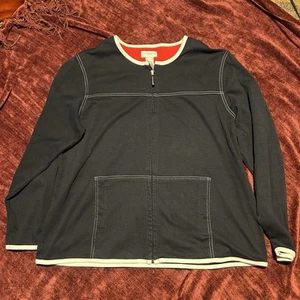 Liz Claiborne Liz & Co Women’s Fleece Jacket Red White And Blue Size M O6 - Picture 1 of 5