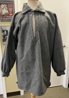 18 世纪 Rev War 时代“Veteran”流苏棉质狩猎衬衫,尺寸 50”胸部 — 第 1/4 张图片