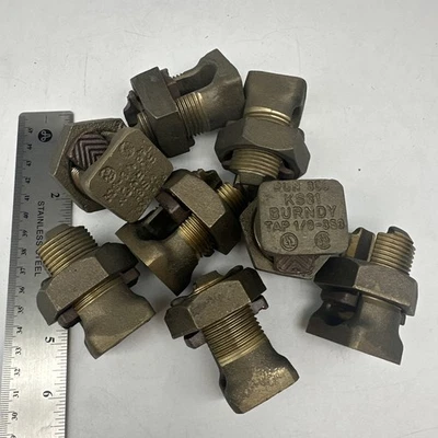 Lot Of 8 Burndy KS31 350 MCM Split Bolt Bronze New Old Stock 1/0-350mcm - Image 1 of 4