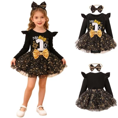 Completo bimba pagliaccetto festa con gonne capodanno fascia tulle volant - Immagine 1 di 4